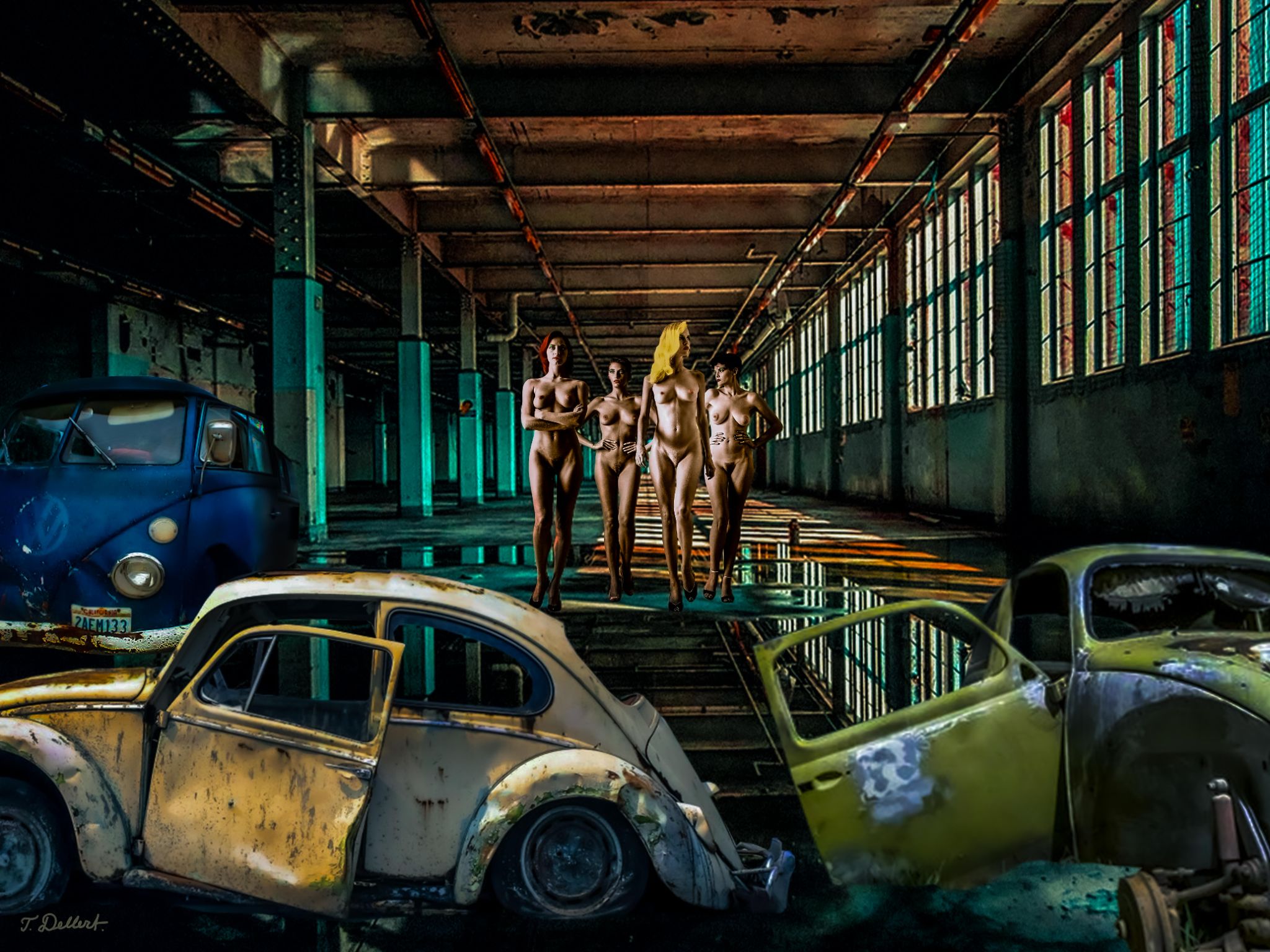 Naked in the old Volks Wagen  Factory  2
